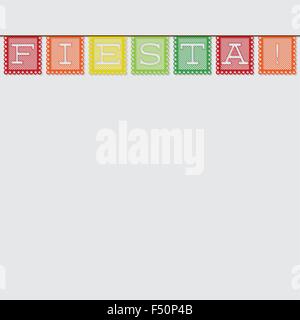 "Papel picado mexicaine' (drapeau) Papier décoration carte en format vectoriel. Illustration de Vecteur