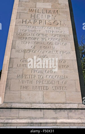 Monument à la tombe du Président William Henry Harrison, North Bend, dans l'Ohio Banque D'Images