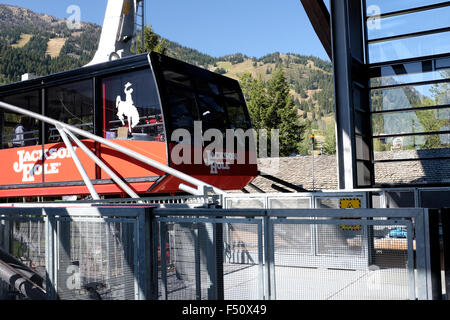 Jackson Hole Aerial Tram au haut du mont Rendez-vous en Grand Tetons National Park Banque D'Images