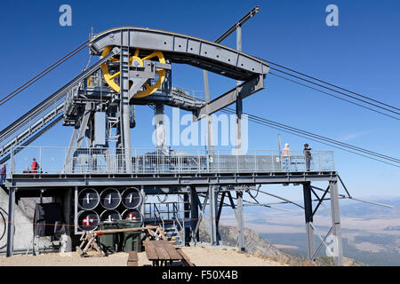 Téléphérique au sommet du mont, Rendezvous Grand Tetons National Park, Jackson Hole, Wyoming Banque D'Images