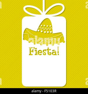 Sombrero cut out tag carte en format vectoriel. Illustration de Vecteur