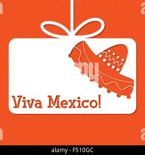 Sombrero cut out tag carte en format vectoriel. Illustration de Vecteur