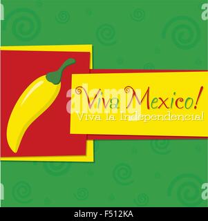 Chili Funky 'Viva Mexico !' en format vectoriel. Illustration de Vecteur