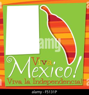 Viva Mexico chili carte en format vectoriel. Illustration de Vecteur