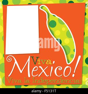 Viva Mexico chili carte en format vectoriel. Illustration de Vecteur