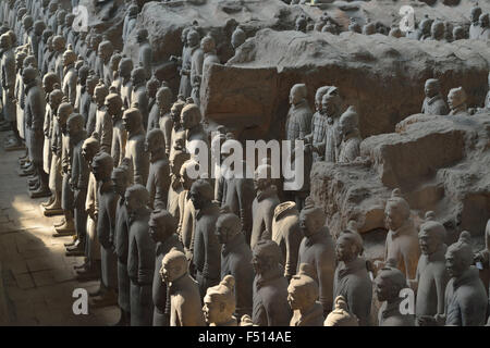 Les Guerriers en terre cuite. Fosse n° 1. Banque D'Images