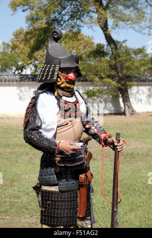 Samouraï japonais avec le feu fusil serrure Banque D'Images