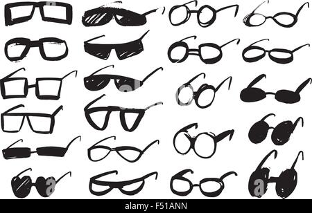 Doodle grunge verres Illustration de Vecteur