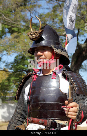 Samouraï japonais avec le feu fusil serrure Banque D'Images