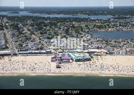 Vue aérienne de la plage de Point Pleasant, New Jersey Banque D'Images