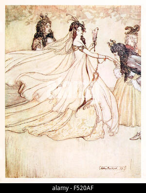 "Ashenputtel va à la balle.' de 'Ashenputtel" (Cendrillon) dans 'Les contes des frères Grimm's', illustration par Arthur Rackham (1867-1939). Voir la description pour plus d'informations. Banque D'Images