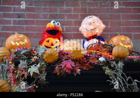 Décorations halloween new york Brooklyn Park Slope hamburgers à vendre à l'extérieur de l'atelier Banque D'Images