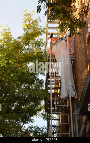 Décorations halloween new york Brooklyn Park Slope Banque D'Images