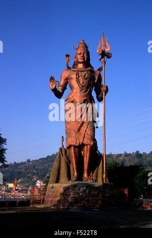 Inde, Uttarakhand, Haridwar, statue de Shiva Banque D'Images