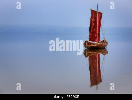 Frigg, réplique Viking Ship, Tissø, Danemark Banque D'Images