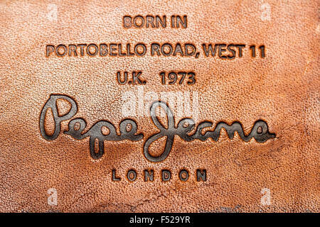 Dos en cuir patch close-up par Pepe Jeans London Banque D'Images