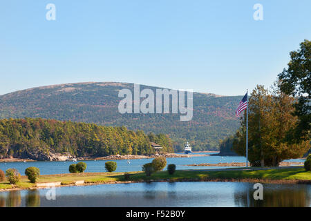 Somes Sound vu de Somesville, Mount Desert Island, l'Acadia National Park, Maine USA Banque D'Images