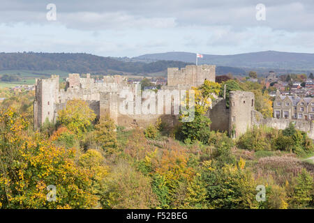 Ludlow Castle en automne sunshine, Ludlow, Shropshire, England, UK Banque D'Images