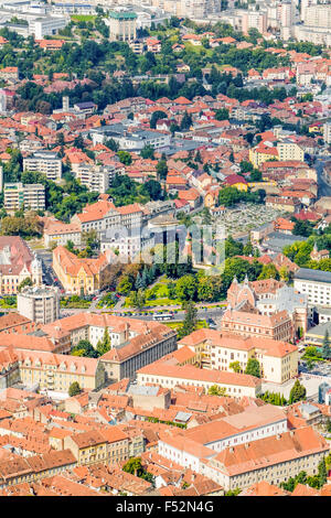 Vue aérienne de la vieille ville de Brasov Roumanie Banque D'Images