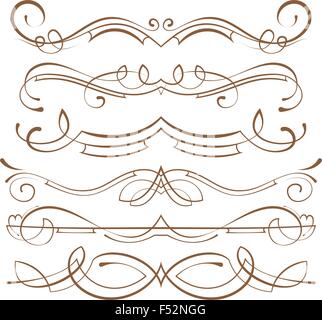 Vector set calligraphique : éléments de conception et la décoration de la page Illustration de Vecteur