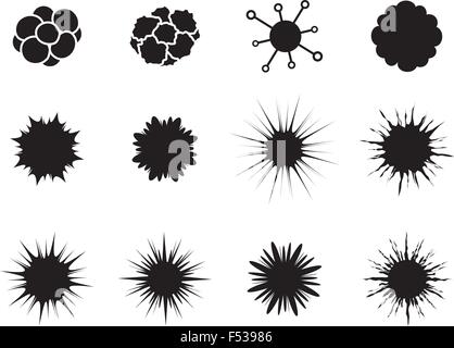 Ensemble de cellules de cancer dans le style. Les bactéries, les maladies, les pathogènes, les germes, bactéries et virus VIH, vector Illustration de Vecteur