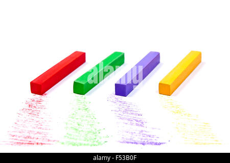 Vue rapprochée de la craie de couleur pastel et des lignes pour l'arrière plan. Banque D'Images