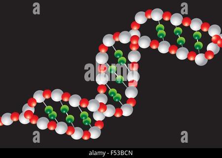 Brin d'ADN isolé sur black Illustration de Vecteur