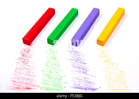 Vue rapprochée de la craie de couleur pastel et des lignes pour l'arrière plan. Banque D'Images