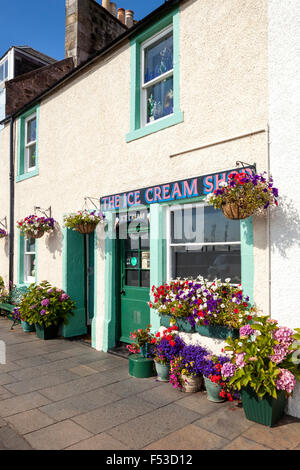 Le magasin de crème glacée dans le village de pêcheurs de Pittenweem Neuk dans l'Est de Fife, Scotland UK Banque D'Images