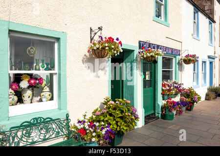 Le magasin de crème glacée dans le village de pêcheurs de Pittenweem Neuk dans l'Est de Fife, Scotland UK Banque D'Images