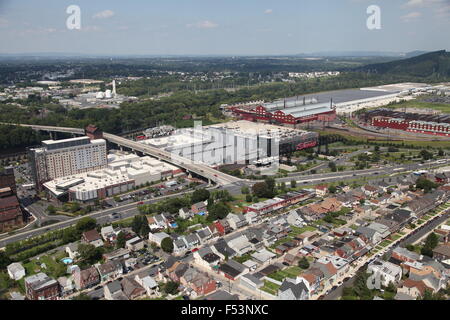 Vue aérienne de Sands Casino à Bethlehem, Pennsylvanie Banque D'Images