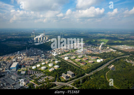 Ruhr Oel GmbH, raffinerie de pétrole, Gelsenkirchen, Ruhr, Rhénanie du Nord-Westphalie, Allemagne Banque D'Images