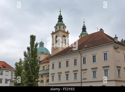 La Cathédrale de Saint Nicolas à Ljubljana vieille ville, Slovénie Banque D'Images