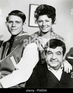 Ron Howard acteurs , Tom Bosley et Marion Ross dans la série télévisée Happy Days Banque D'Images