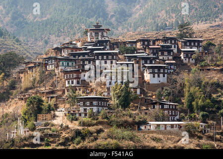 Ancien village de Rinchengang, Wangdue Phodran, Bhoutan Banque D'Images