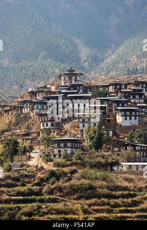 Ancien village de Rinchengang, Wangdue Phodran, Bhoutan Banque D'Images