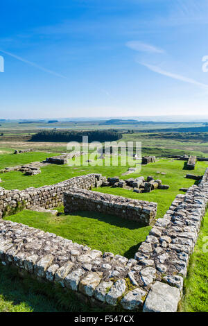 Fort romain de Housesteads au mur d'Hadrien, Northumberland, England, UK Banque D'Images