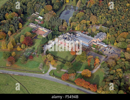 Vue aérienne de Gisborough Hall Hotel à Guisborough North Yorkshire, UK Banque D'Images