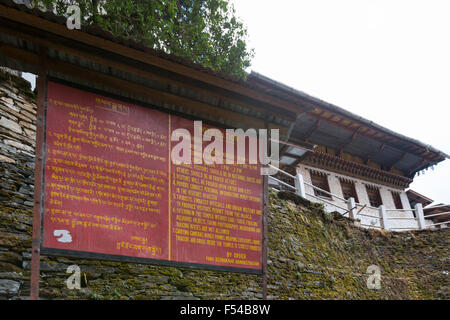 Entrée de Tiger's Nest monastère, Paro, Bhoutan Banque D'Images