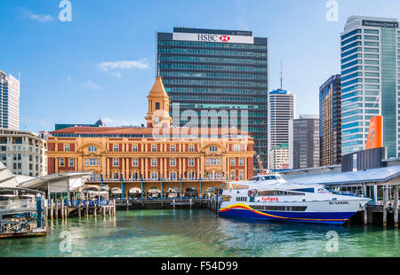 Nouvelle Zélande, île du nord, Auckland, vue sur le terminal de ferry d'Auckland Banque D'Images