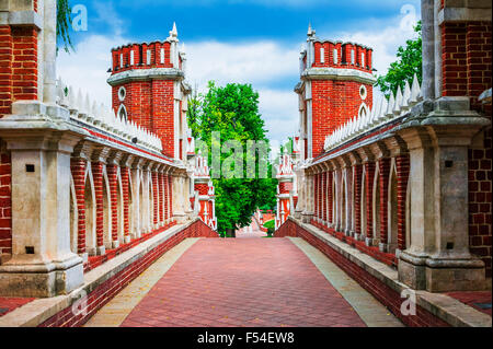 En pont, Tsaritsyno, Moscou, Russie, Europe de l'Est Banque D'Images