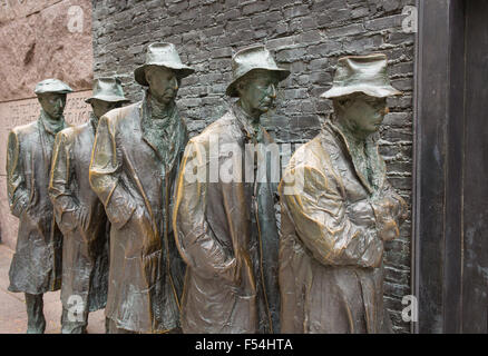WASHINGTON, DC, États-Unis - Franklin Roosevelt Memorial. Sculpture en bronze de la dépression bread line. Banque D'Images