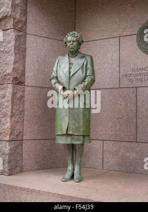 WASHINGTON, DC, USA - statue en bronze d'Eleanor Roosevelt à Franklin Roosevelt Memorial Banque D'Images