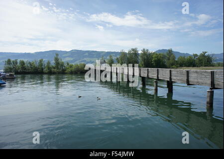 Holzbrücke Rapperswil-Hurden Banque D'Images