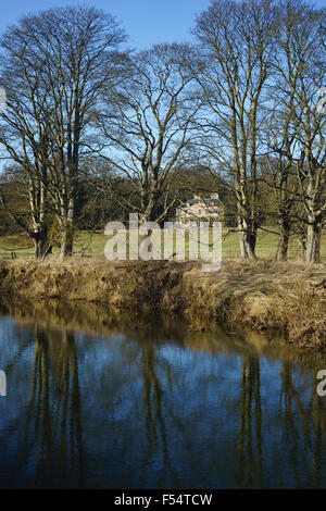 Chesters, small farm country house estate près de Selkirk, sur la rivière Teviot, Scottish Borders Banque D'Images