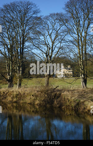 Chesters, small farm country house estate près de Selkirk, sur la rivière Teviot, Scottish Borders Banque D'Images