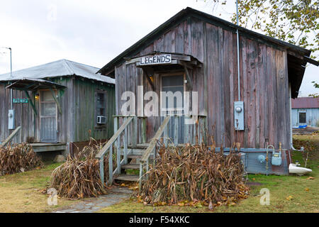 Des cabanes d'hôtes Chambres d'hôtel à la cabane jusqu'Inn Hôtel à thème métayers coton Clarksdale, Mississippi, berceau du Blues, USA Banque D'Images