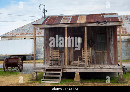 Des cabanes d'hôtes Chambres d'hôtel à la cabane jusqu'Inn Hôtel à thème métayers coton Clarksdale, Mississippi, berceau du Blues, USA Banque D'Images