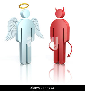 Épaule de l'ange et diable isolés icônes 3d Banque D'Images
