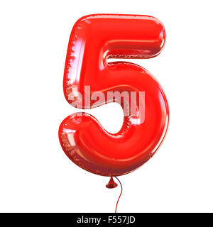 Numéro Quatre - 5 balloon font Banque D'Images